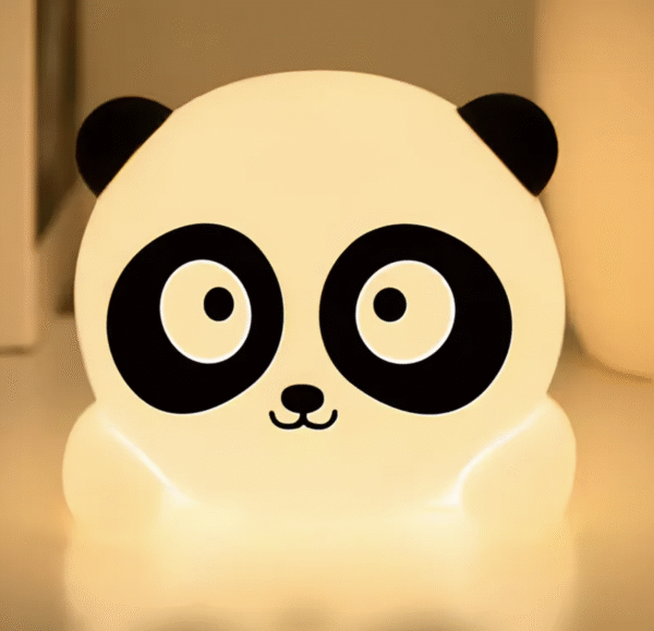 Velador Infantil Silicona Oso Panda Tactil y Recargable por USB